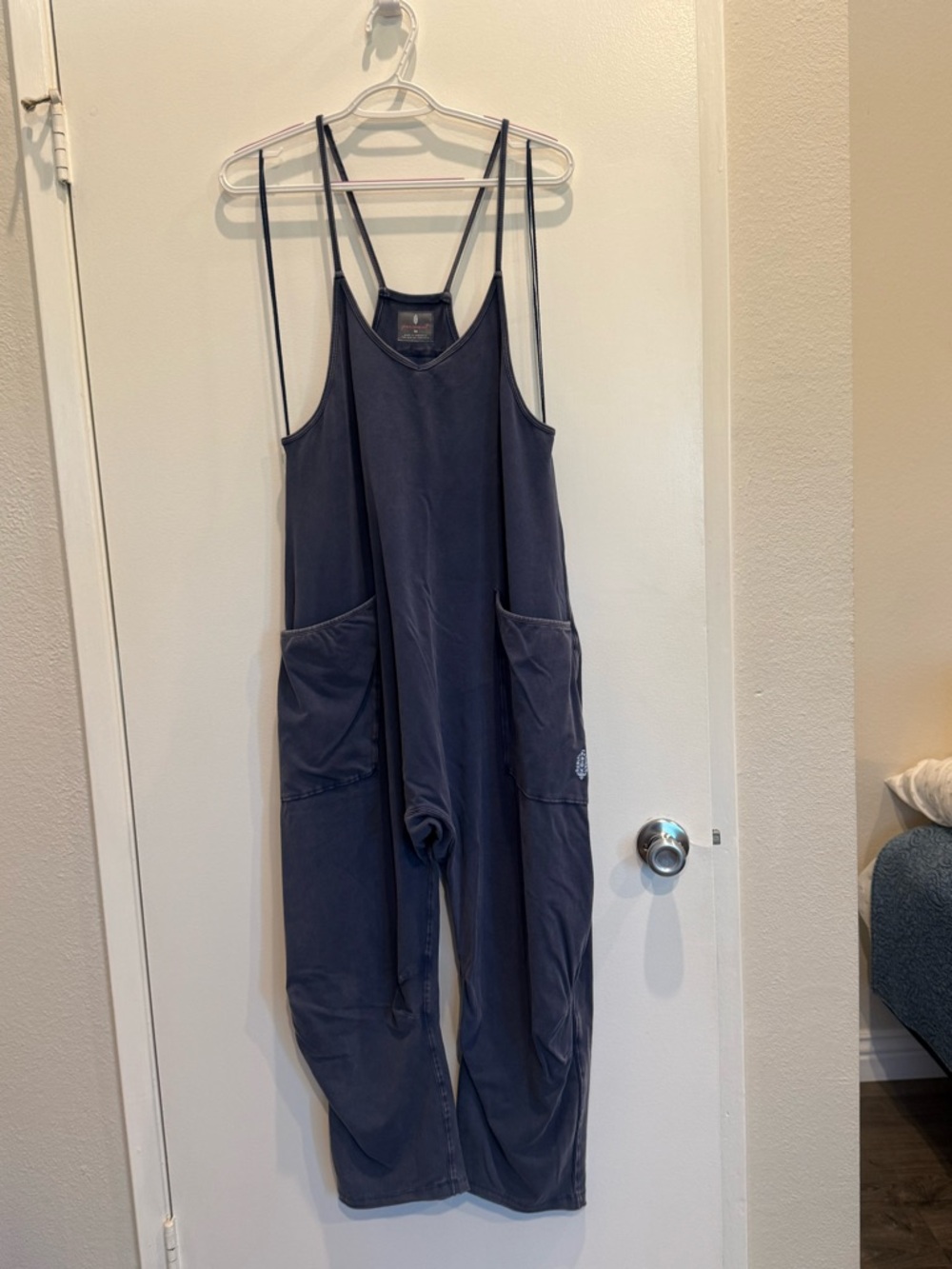 Free People Navy Blue Strappy Jumpsuit